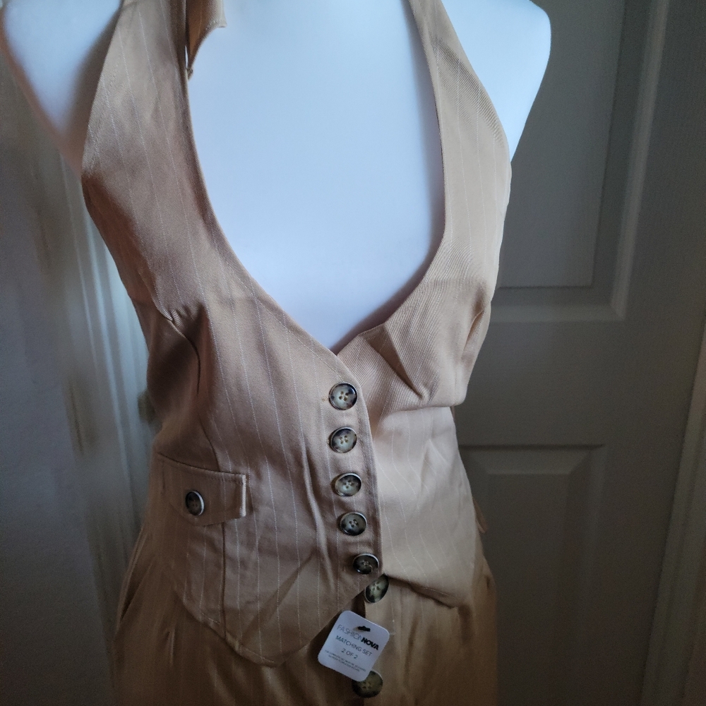 Sexy fashion nova vest+pants matching set